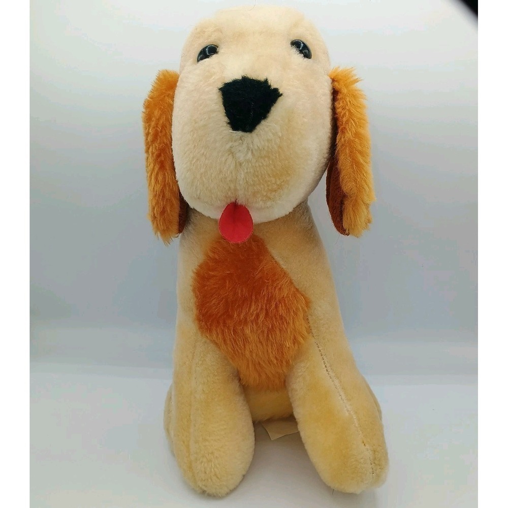Capitol Toy Co Inc Vintage Tan Puppy Dog Plush Tongue EUC 12 Inches